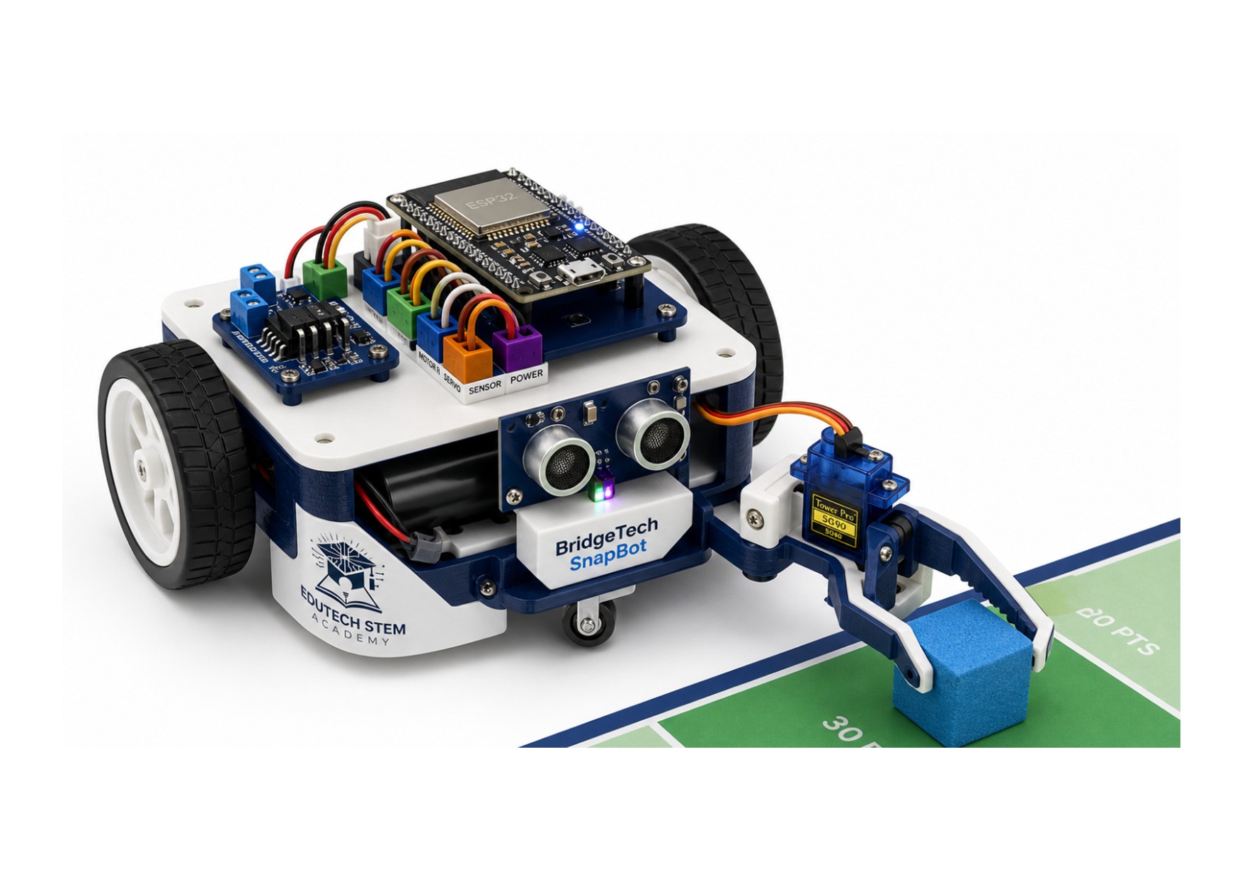 EduTech robotics camp robot with gripper